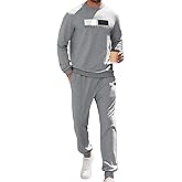 Babioboa Men's 2 Piece Outfits Long Sleeve Pullover Sweatshirt Tracksuit Jogger Sweatpants Sweatsuit Set