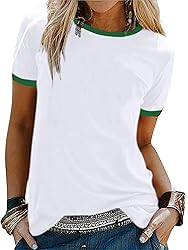 SOFIA'S CHOICE Women's Ringer Tee Summer Casual