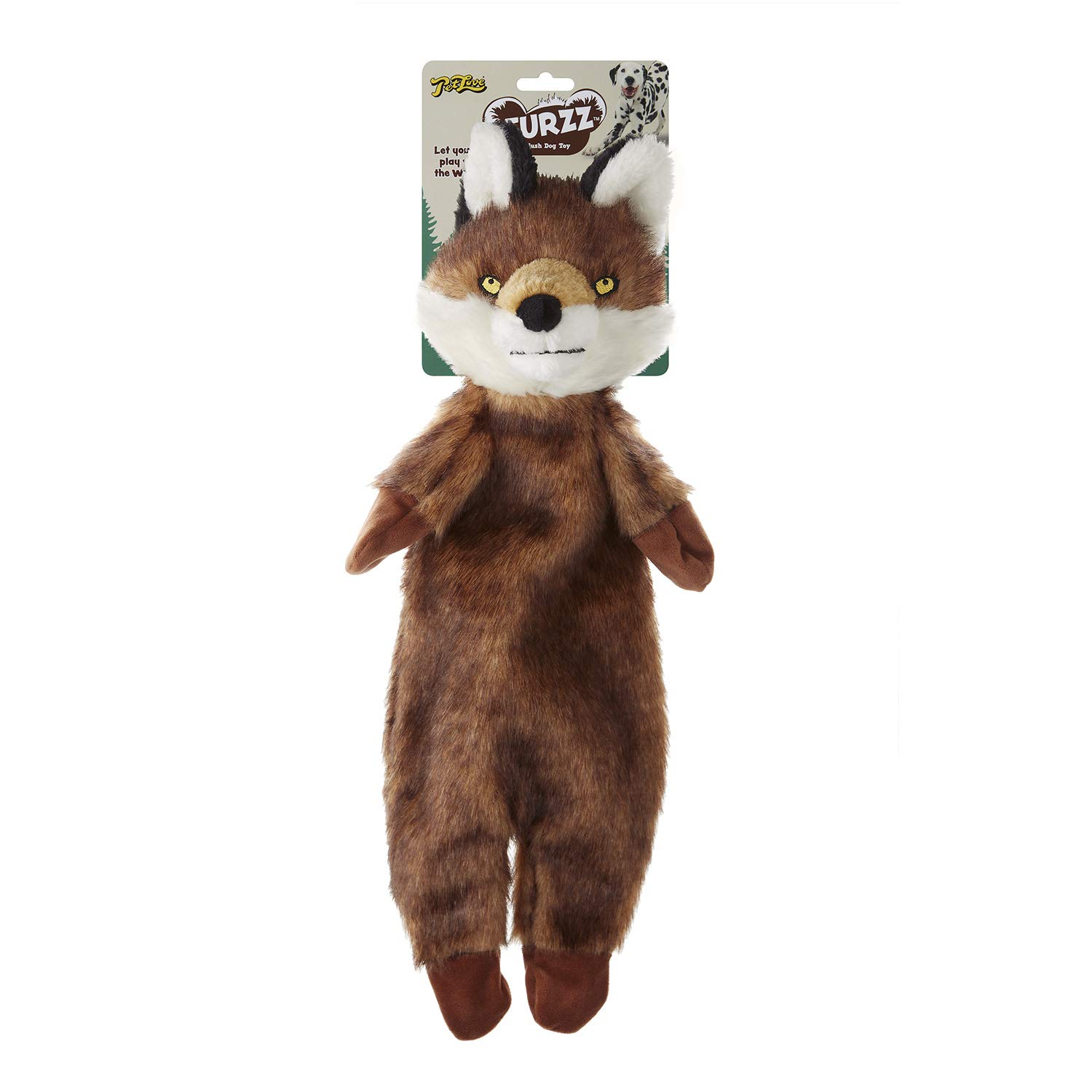 Pet Love Furzz Plush Dog Toy with Squeaker - Fox, Large (47cm long), L