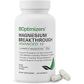 BIOptimizers Magnesium Breakthrough Advanced 10 Complex, 550mg, 60 Capsules | 10 Bioavailable Forms of Magnesium for Restorative Sleep, Healthy Stress Response, Muscle Recovery &amp; Metabolic Function
