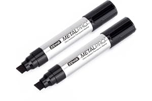 ZEYAR Permanent Marker Pens, JUMBO Size, Aluminum Barrel, Set of 2, Premium Waterproof & Smear Proof Markers, Quick Drying, Writes on most surfaces (Black)