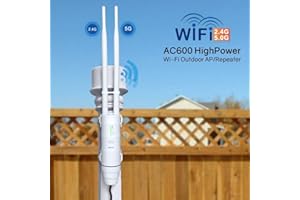 WAVLINK AC600 Outdoor Weatherproof Wi-Fi Range Extender-Dual Band 2.4 & 5GHz Long Range Wireless Internet Signal Extender Booster&Router/AP/Repeater/WISP Mode with POE,No WiFi Dead Zones for Home