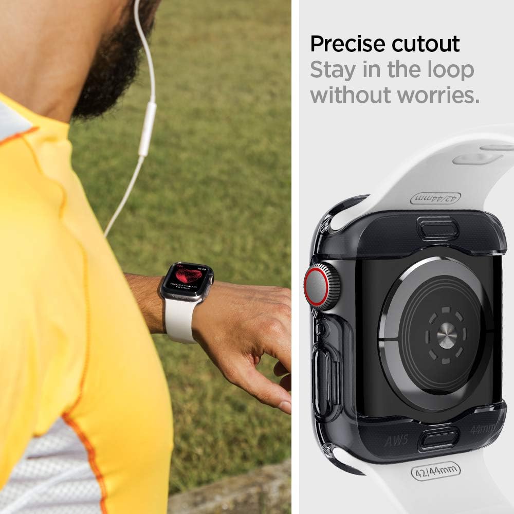 Spigen Ultra Hybrid Compatible with Apple Watch Case for 44mm Series 6/SE/5/4 - Space Crystal, Black, Clear - Image 5