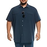 Big and Tall Mens Fishing Shirt UPF 50+ Sun Protection Shirt SPF Quick Dry 2XL-6XL