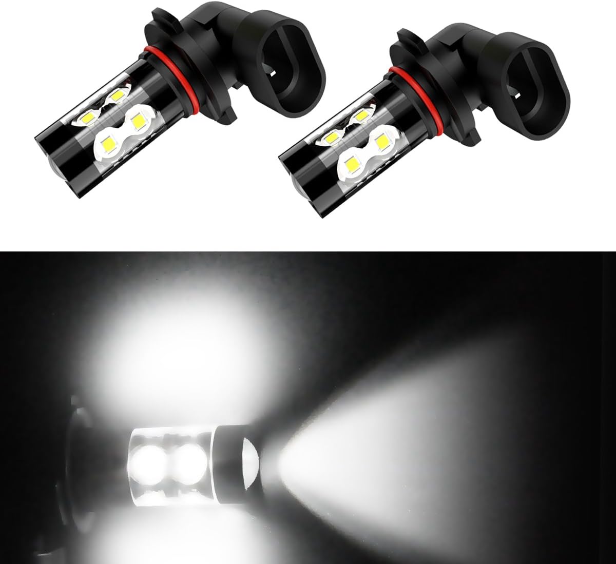 LUXTAR H10 9145 LED Bulbs Bright Max 100W High Power for Car Truck Fog Lights Lamps Replacement LUX5032