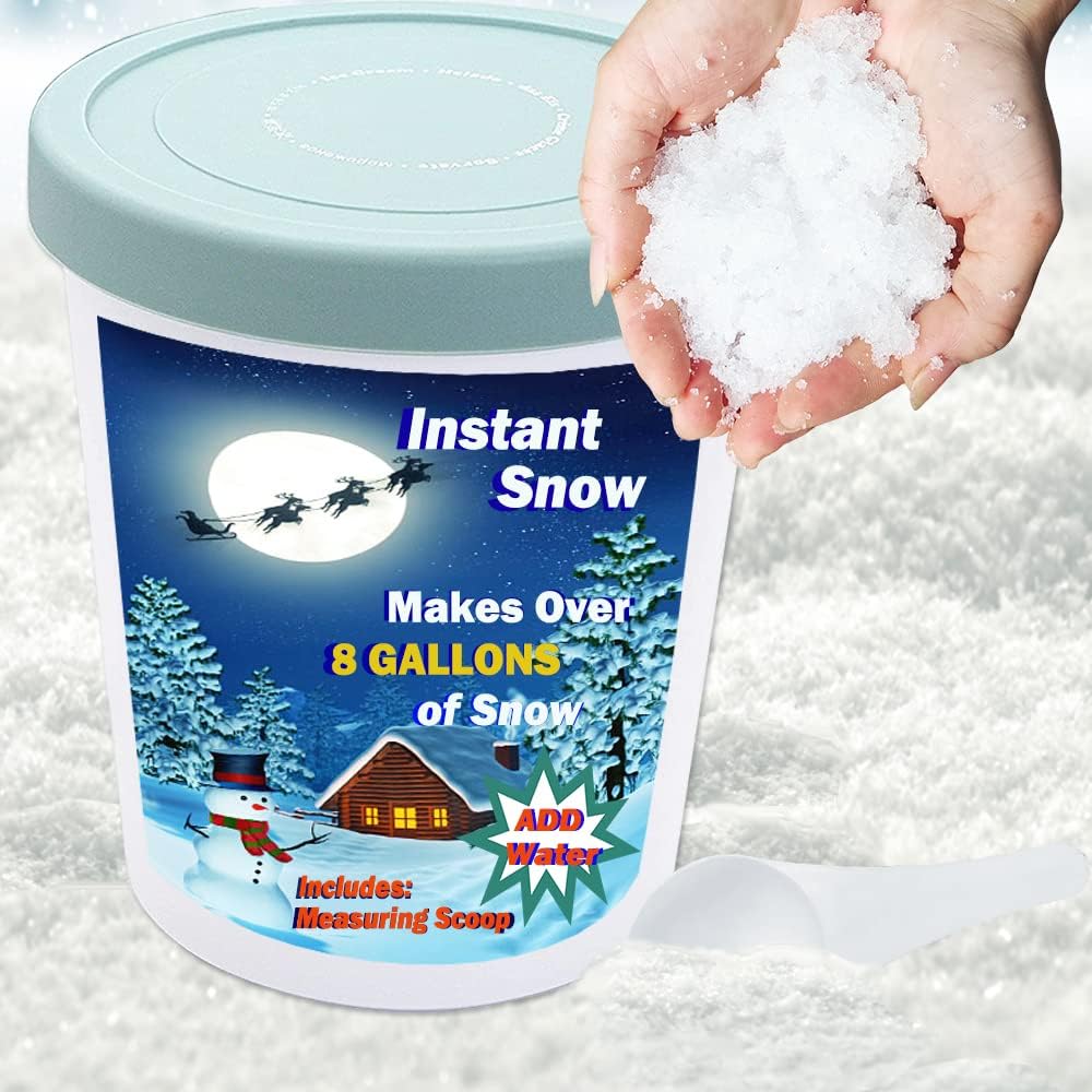 Artificial Snow - Ervige Instant Snow Makes 8 Gallons of Faux Artificial Snow for Christmas Tree Decoration, Village Displays, Holiday and Winter Crafts and Artificial Snow Play