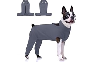 KOESON Dog Recovery Suit Hind Leg, Recovery Sleeve for Female Male Dogs, Pet Leg Sleeve to Stop Licking, Pet Rear Leg Wound Cover, Dog Spay Onesie for Wound Heal Care