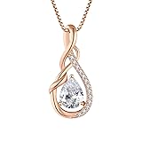 STARCHENIE Rose Gold Teardrop Necklace for Women