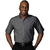Edwards Garment Men's Big and Tall Short Sleeve Oxford Shirt, Black, Large Tall