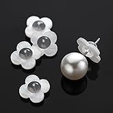 Ear Lobe Support Backstoppers, 8 Pcs Prevents Stretching and Tearing Hypoallergenic Earring Backs for Droopy Ears, Comfort Patches for All Earring