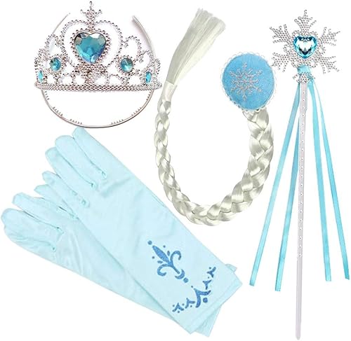 Download raspbery Princesse Elsa Habillage Ensemble d'accessoires de fête Ensemble de Gants Elsa 4/7 pièces, Couronne, Bague, Boucle d'oreille, Baguette Magique et Collier Gifts PDF