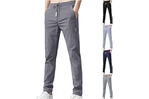 Lisgai Blue Chic Store Unisex Ultra Stretch Quick Drying Pants Ice Silk Breathable Pants Elastic Waist Stretch Active Trouser