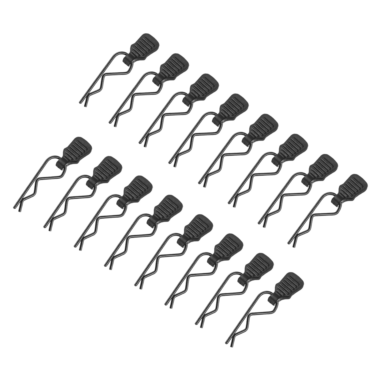 DMiotech 50Pcs Body Clips Pins with Pull Tabs, Black Universal RC Cars Parts Shell Replacement Parts for 1/24 1/28 1/36 Scale RC Car