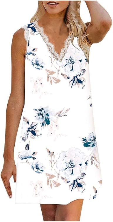 white v neck sleeveless dress