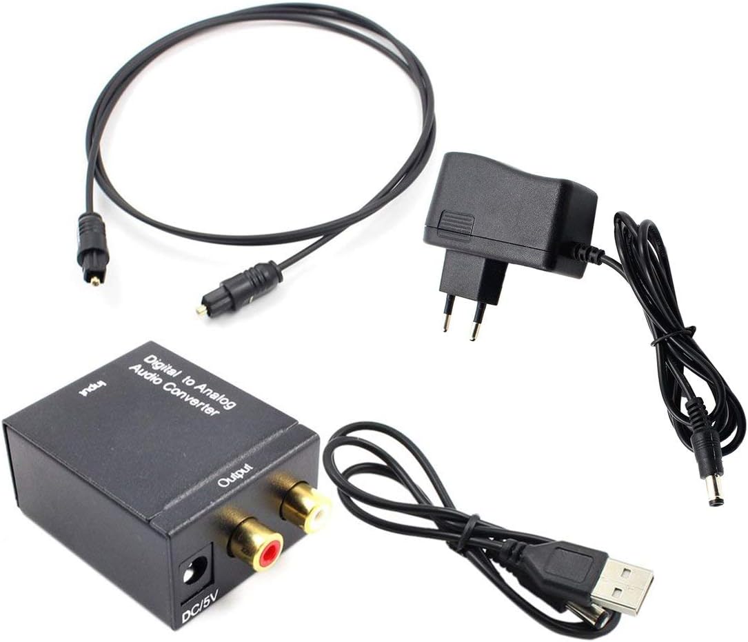 Convertisseur Audio Adaptateur Optique Toslink & Coaxial R/L