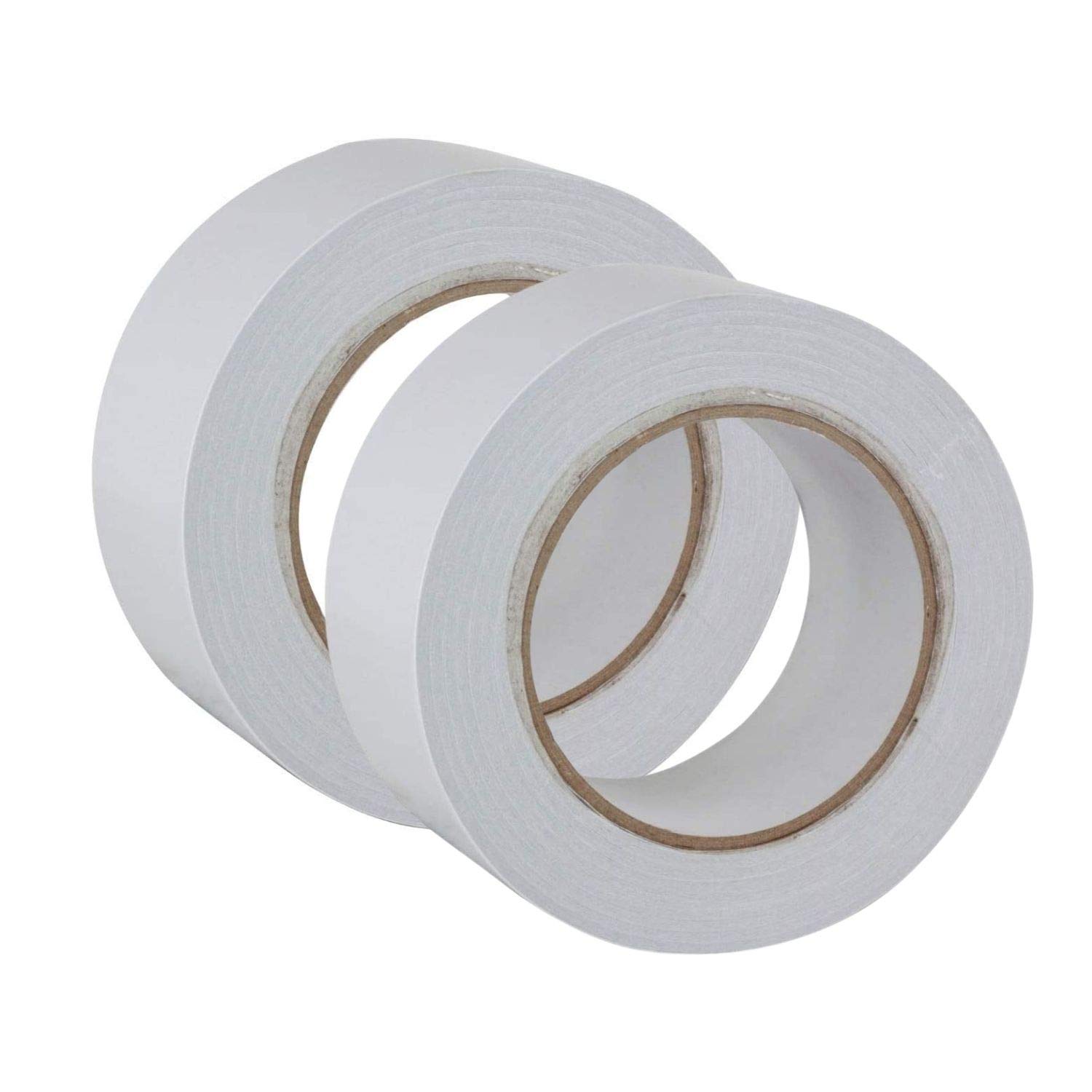 GTSE Clear Double Sided Tape, 50mm (2”) x 33m, Strong Wide Double Sided Sticky Tape for Craft, Scrapbooking and Mounting Photos, 2 Rolls