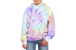 GAMISOTE Unisex Kids Tie Dye Sweatshirt Boys Girls Hooded Kangaroo Pocket Pullover Hoodies