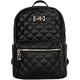 SANDY LISA St. Tropez Designer Backpack for Women | Side pockets for Water Bottle/Sunglasses/Phone | 14 Inch Laptop Computer | Dedicated Tablet Pocket | Work Business College Teacher Bag - Black