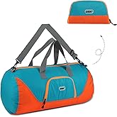 GOX Foldable Travel Bag Packable Tote Duffle Bag For Travel Spirit Airlines Personal Item Bag 18x14x8(Turquoise)