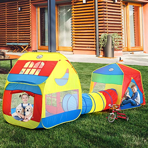 Playhouse Tents Popup Play Tent with Tunnel for Kids, Girls & Boys,3