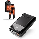 ColdBye PD 30W 𝟕.𝟒𝐕 5𝐀 𝟐𝟎𝟎𝟎𝟎𝐦𝐀𝐡 Battery Pack for Heated Vest Built-in 3 DC Size Adapter, DC 7.4V Power Bank for Heated Vest and Jackets with LED Display