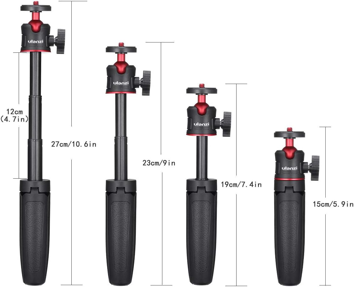 Ulanzi MT-08 Extension Phone Tripod, Mini Selfie Stick Tripod Stand Handle Grip for iPhone 11 Pro Max Samsung OnePlus Google Smartphone Canon G7X Mark III Sony RX100 VII A6400 A6600 Cameras Vlogging: Camera & Photo