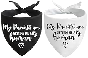 YANGMICS DIRECT My Parents are Getting me a Human, Pregnancy Announcement Dog Bandana, Gender Reveal Photo Prop Pet Scarf Accessories,Pet Accessories for Dog Lovers, Pack of 2