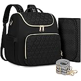 aocrin Diaper Bag Backpack, 4 in 1 Convertible Baby Travel Backpacks, Diaper Bag with Changing Pad Diaper bag, Baby Bag for Mom, Insulated Pockets, Stroller Straps, Black