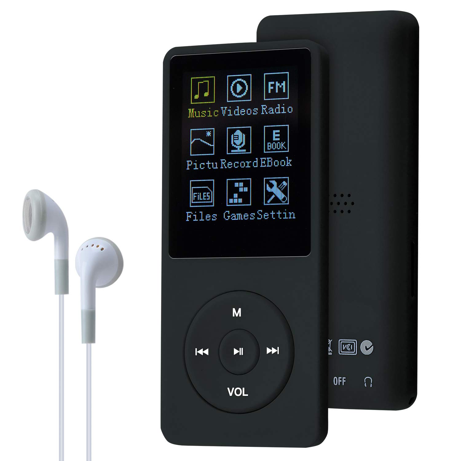 COVVY Slim Music Player 8 GB Portable Lossless Sound 70 Hours Screen MP3 Player Support up to 64 GB (Black)