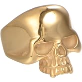 INRENG 316L Stainless Steel Men's Cool Skull Head Ring Punk New Jewelry Black/Blue/Gold/Silver
