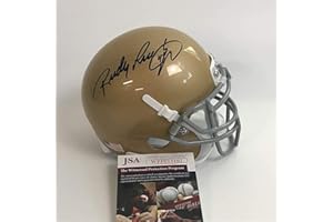 HOFSM.COM HALL OF FAME SPORTS MEMORABILIA Autographed/Signed Rudy Ruettiger Notre Dame Irish Football Mini Helmet JSA COA
