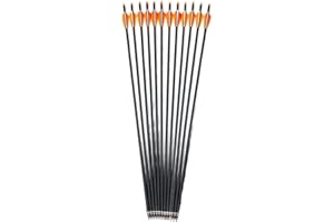 Kikzok 30 inch Carbon Arrows for Compound Bow, Recurve Bow, Targeting Practice Hunting Arrows with Removable Tips for Kids Yo