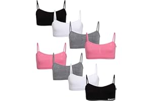 bebe Girl's Training Bra - 8 Pack Seamless Training Cami Sports Bralette (S-L)