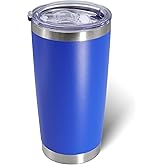 AIANJI 20oz Tumbler Bulk Stainless Steel Tumblers with Lid Vacuum Insulated Double Wall Travel Coffee Mug Powder Coated Tumbler Cup for Hot and Cold Drinks(Dark Blue, 1 pack)