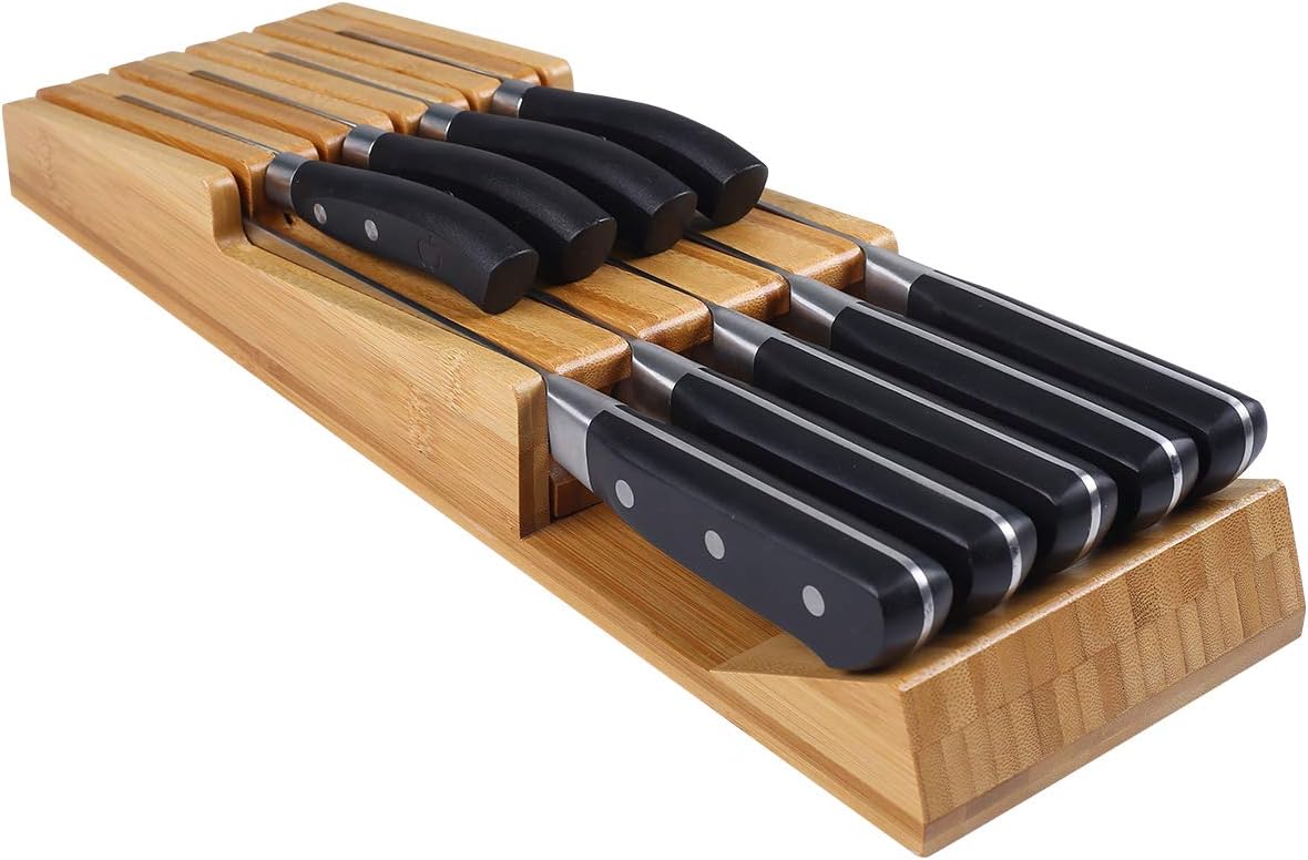 Tyenaza Messerblock Mit Utensilienhalter - Retro Design Für Die Küche