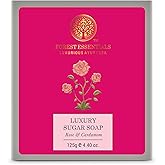 Forest Essentials Luxury Sugar Soap - Rose &amp; Cardamom 125g