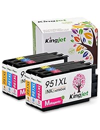 Kingjet 950 x l 951 X L Cartuchos de tinta con alta capacidad Compatible con Officejet Pro 8600 8610 8620 8630 8640 8660 8615 8625 251dw 271dw, 2C&2M&2Y