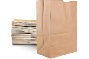 QQOUTLET Large Heavy Duty Kraft Brown Paper Barrel Sack Bag, Grocery Bags,SOS Bags. 57 Lbs Basis Weight, 12 x 7 x 17-50/Pack