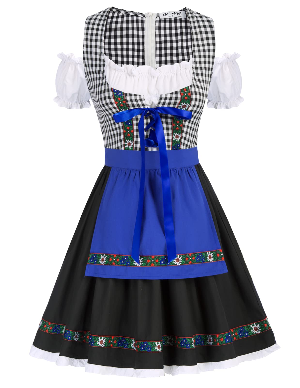 Photo 1 of Kate Kasin Women's Beer Babe Oktoberfest Costume 2 Piece Off Shoulder Traditional Dirndl Dress Royal Blue L