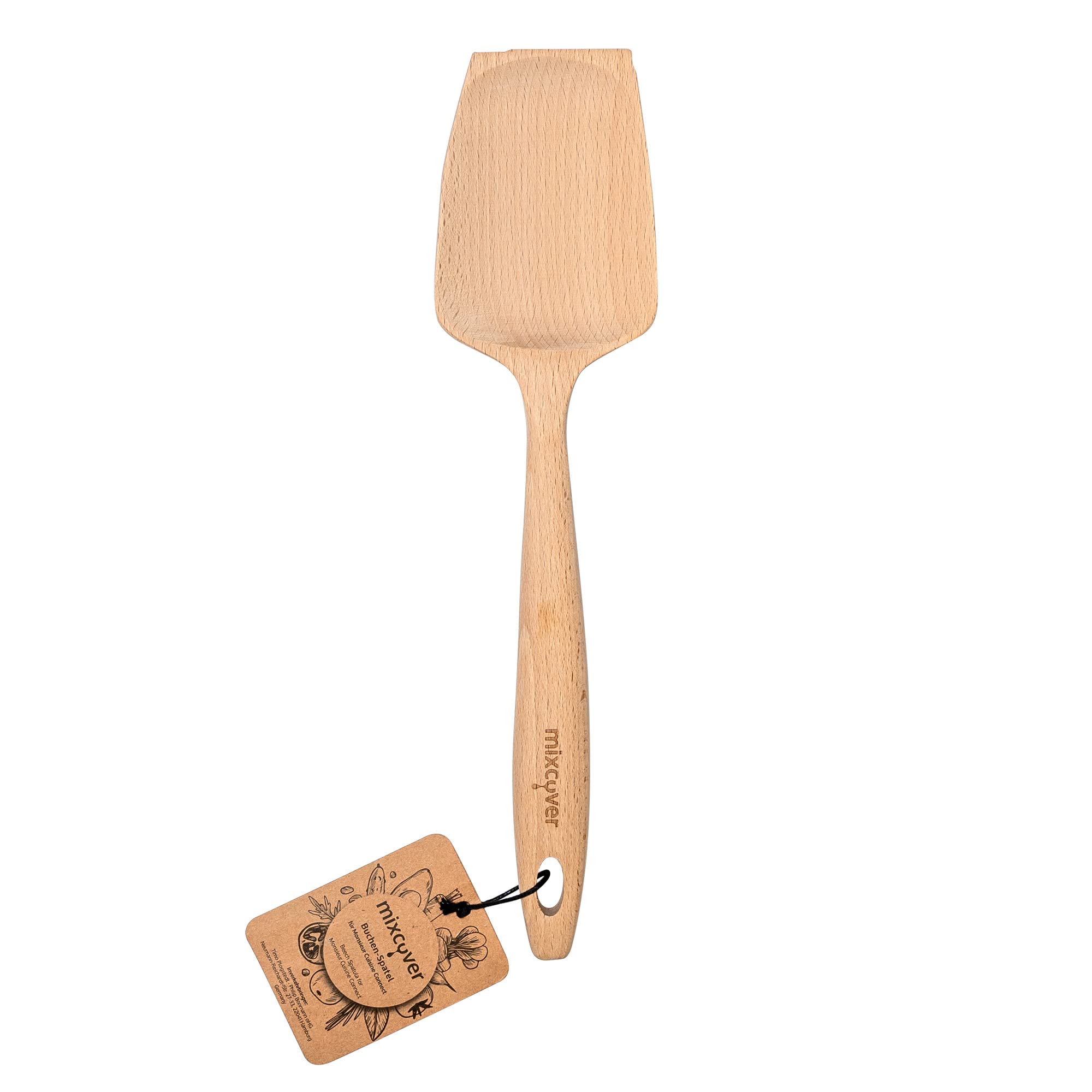 Mixcover Sustainable Wooden Spatula Suitable for Monsieur Cuisine Connect MCC for Turntable Spatula Dough Scraper Mixing Spoon Cooking Spoon Vegan