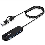 TWOPAN 4-Port USB 3.0 Data Hub with 4ft Extended Cable, Ultra Slim USB Splitter for Laptop, MacBook Pro/Air, iMac, iPad Pro,