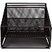 Dasher Products Office Desk Organizer Metal Mesh with 3 Paper Trays and 2 Vertical Upright Sections, Desktop File Holder for Letter Size A4, Folders, Stationary, and Desk Accessories Black