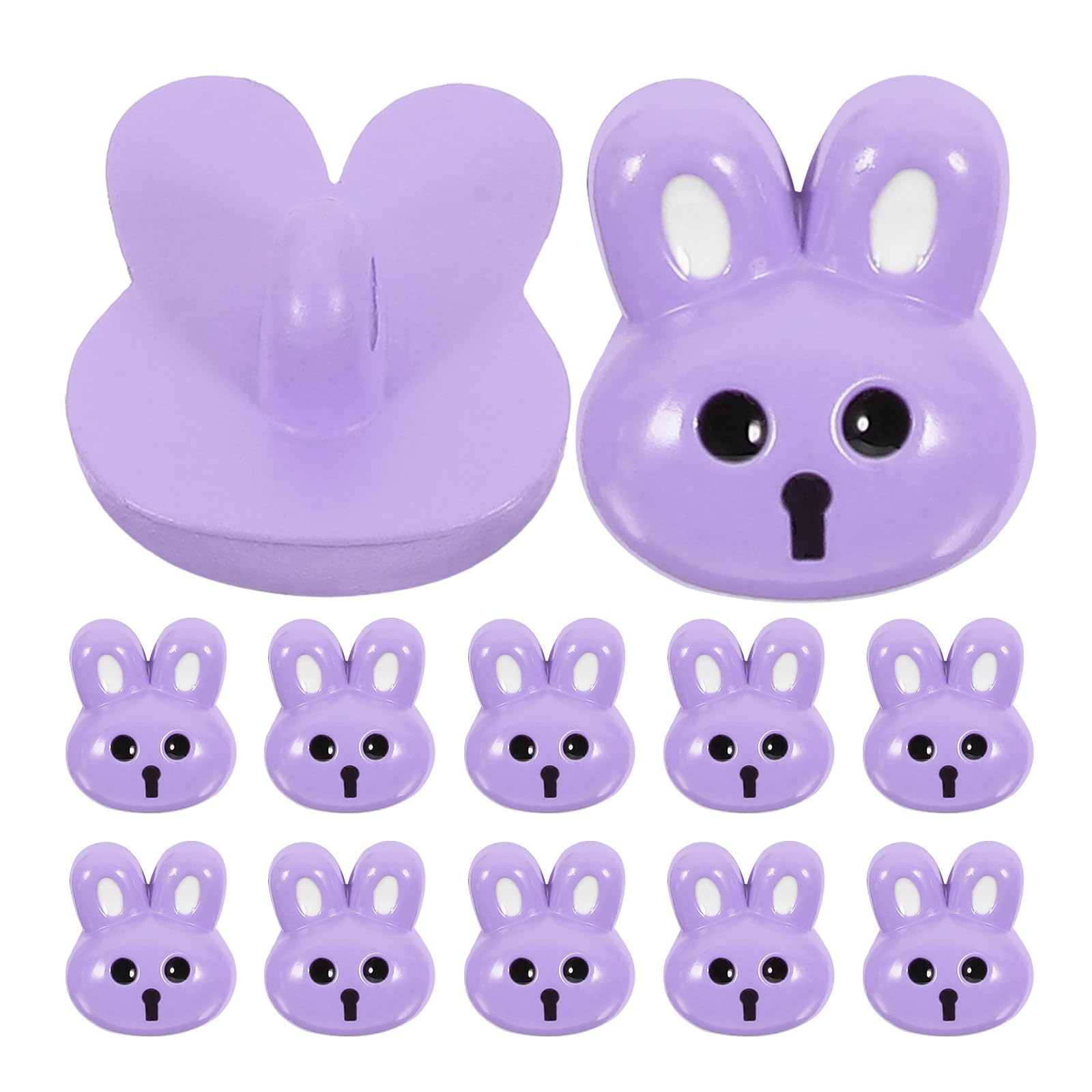 12Pcs Colorful Rabbit Resin Buttons for DIY Crafts – Perfect for Clothing Bags and Easter Decorations