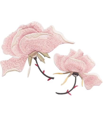 Aazon.co: Sourceall Sew On Peony Floral Patches, Ebroidered Flower
