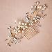 AW Bridal Wedding Hair Comb Floral Gold Leaves Bridal Hair Accessories for Bride Bridesmaids