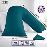 Rohi Orthopaedic V Pillow with Pillowcase Teal Anti-Allergy Hollowfibre Support view 7