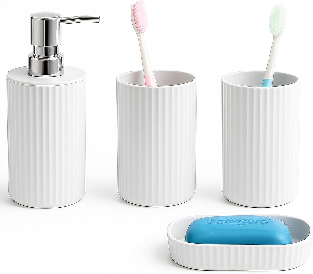 Novel Solutions Premium 4-Piece Bathroom Accessories Set Matt Grey