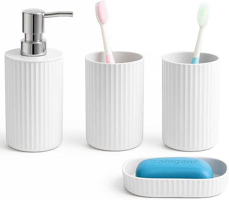 Novel Solutions Premium 4-Piece Bathroom Accessories Set Matt Grey
