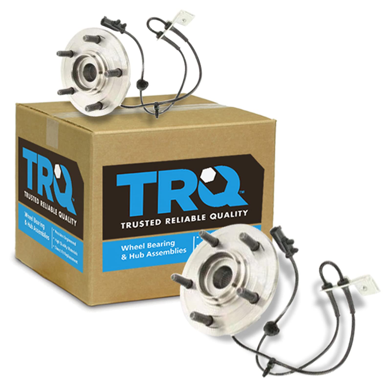 TRQ 2 Piece Front Wheel Bearing & Hub Assembly Set