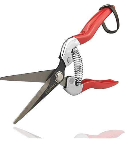 Garden Spring Pruning Shears Tool Kit Set,Stainless Steel And ABS Plastic Garden Tools Pruning Shear[Red 65mm